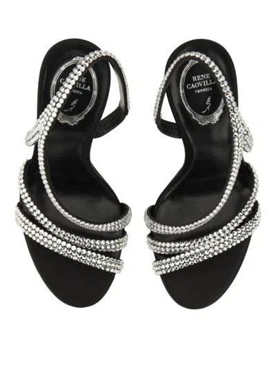 René Caovilla 105mm Lisa Sandals In Grey