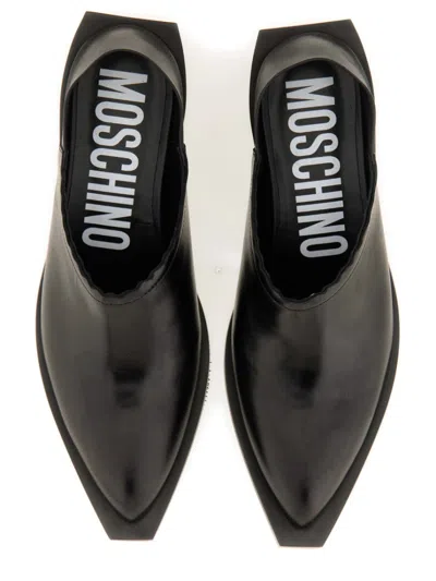 Moschino Couture Shootie Cuban Heel In Black