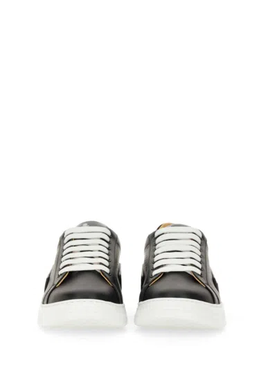 Philipp Plein Black Calf Leather Sneakers In Black