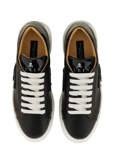 Philipp Plein Black Calf Leather Sneakers In Black