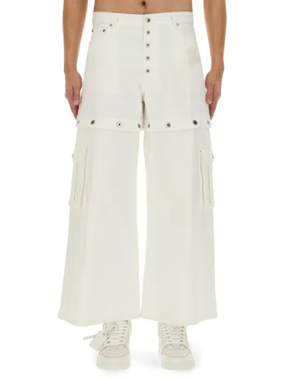 Off-white Off White Baggy-fit Jeans With Logo