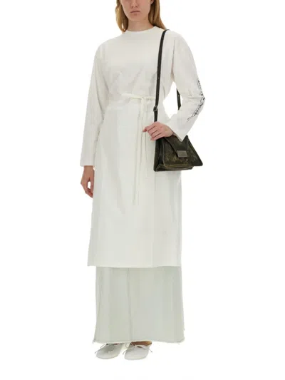 Mm6 Maison Margiela Numbers-motif Long T-shirt In White