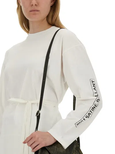 Mm6 Maison Margiela Numbers-motif Long T-shirt In White