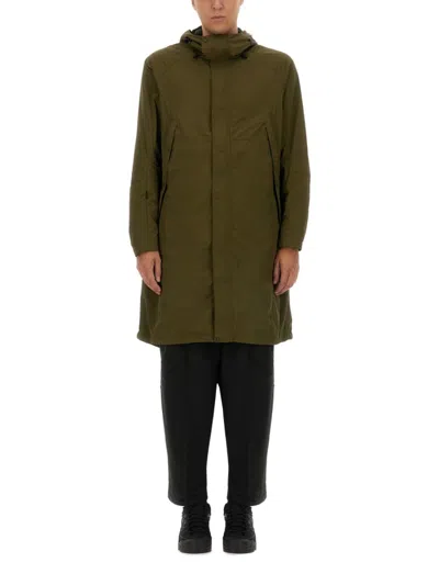 Jg1 Long Green Nylon Parka With Design In Green