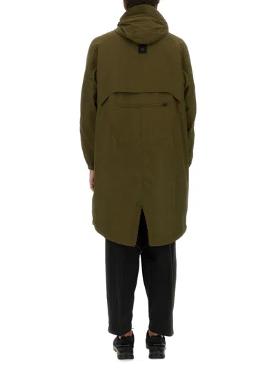 Jg1 Long Green Nylon Parka With Design In Green
