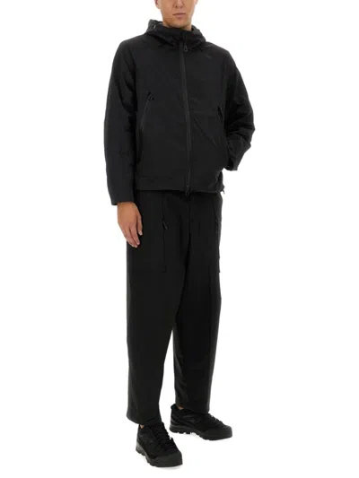Jg1 Textured Nylon Hooded Jacket In Black