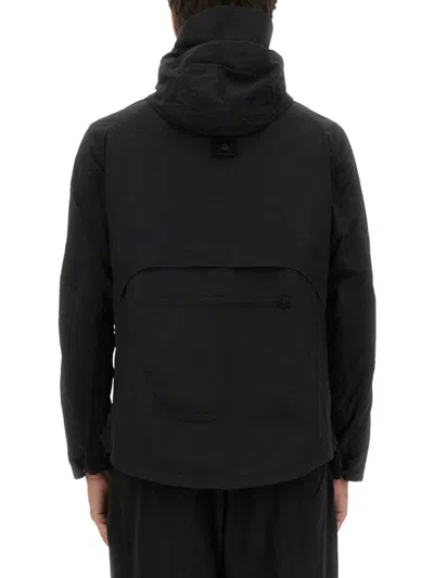 Jg1 Textured Nylon Hooded Jacket In Black