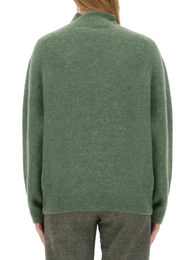 Alysi Relaxed-fit Turtleneck Sweater With Dropped Shoulders In Green