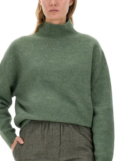 Alysi Relaxed-fit Turtleneck Sweater With Dropped Shoulders In Green