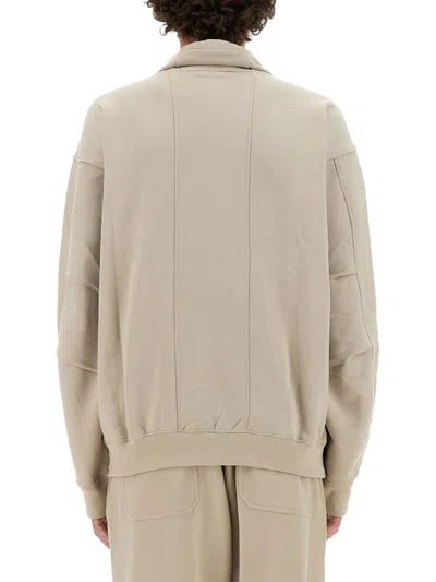Helmut Lang Zip Sweatshirt. In Neutrals