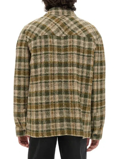 Isabel Marant Checkered Knit Jacket Brushed Finish In Brown