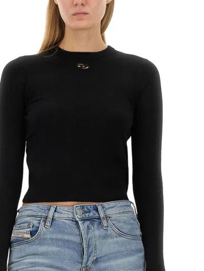 Diesel M-areesa Logo-plaque Jumper In Black