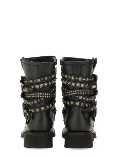 Ash Rivet-decorated Short Boots In Black