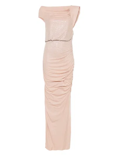 Genny Crystal-embellished Maxi Dress In Neutrals