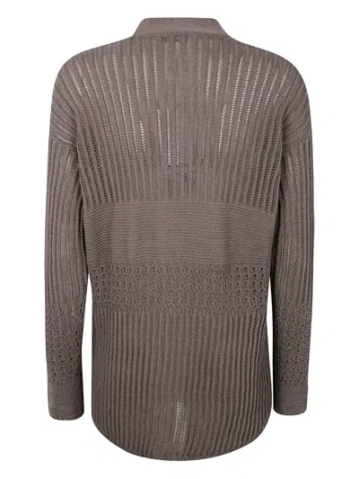 Max Mara Longline V-neck Sheer Knit Cardigan In Neutrals