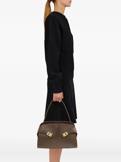 Ferragamo Large Soft Hug Shoulder Bag In Grey