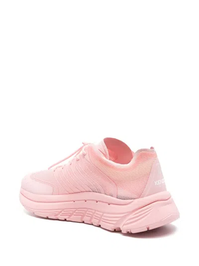 Kenzo Low Top Sneakers With Mesh Upper And Rubber Sole In Pink