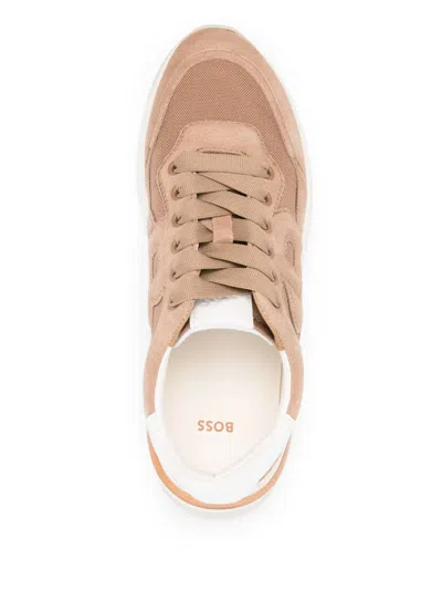 Hugo Boss Logo-patch Sneakers In Neutrals