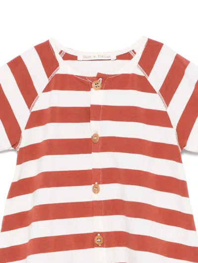 Zhoe & Tobiah Striped Shorties In Brown
