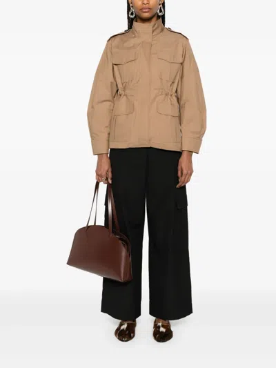 S Max Mara Leila Twill Belted Jacket In Brown