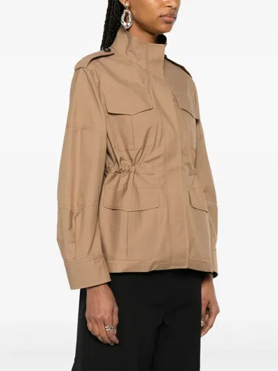S Max Mara Leila Twill Belted Jacket In Brown