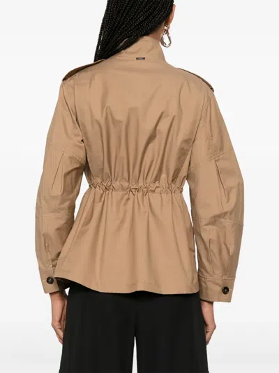 S Max Mara Leila Twill Belted Jacket In Brown