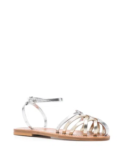Kjacques K.jacques Cyrenia Two-tone Metallic Sandals Shoes In Silver