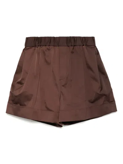 Recto Brown Roll-up Banding Shorts In Brown