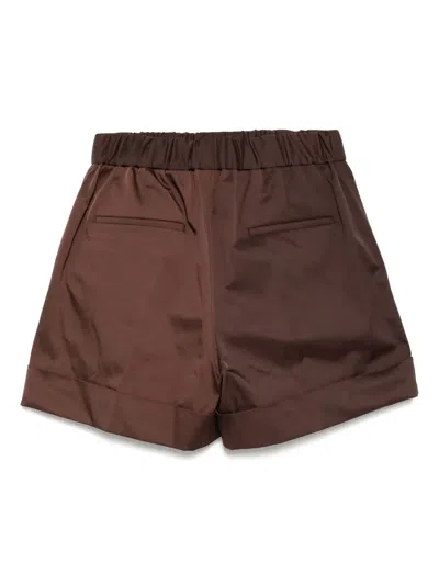 Recto Brown Roll-up Banding Shorts In Brown
