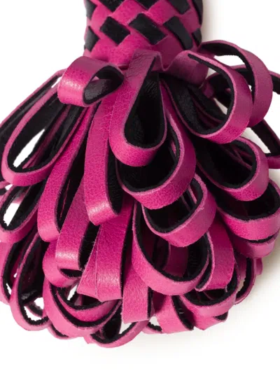Miu Miu Leather Keyring In Pink