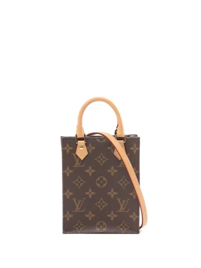 Pre-owned Louis Vuitton 2020 Petite Sac Plat Monogram Tote Bag In Brown