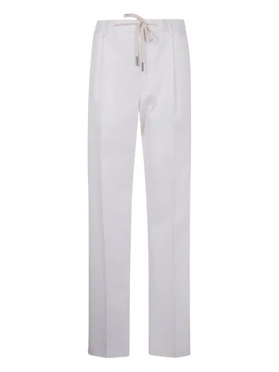 Tagliatore Cotton Straight-leg Trousers In White