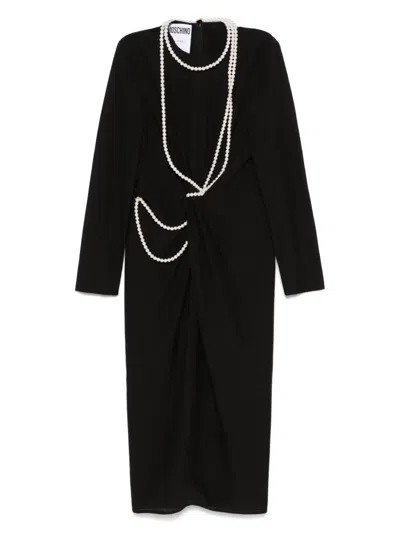 Moschino Embellished Midi Dress In Black
