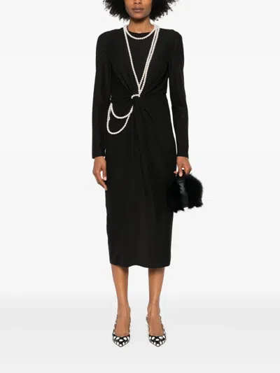 Moschino Embellished Midi Dress In Black
