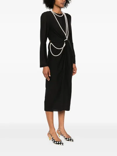 Moschino Embellished Midi Dress In Black