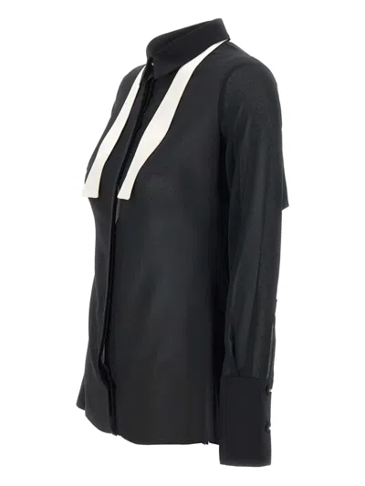 Elisabetta Franchi Two-tone Shirt In Black