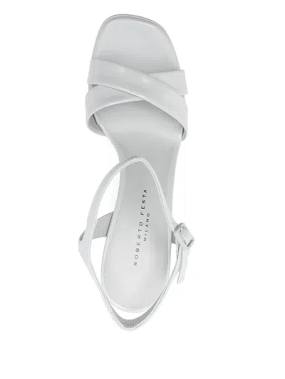 Roberto Festa Chunky High Heel Sandals In White