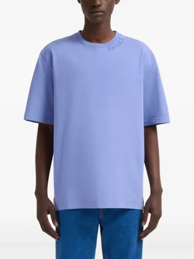 Marni Light Blue Jersey Oversized T-shirt In Blue
