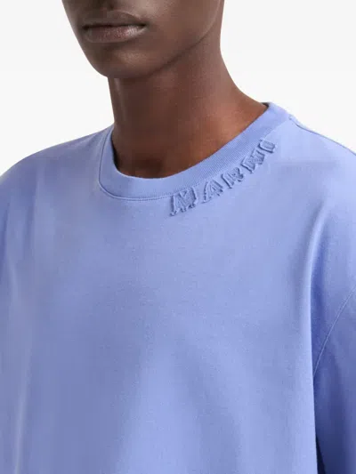 Marni Light Blue Jersey Oversized T-shirt In Blue
