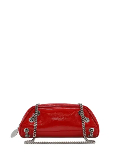 Stella Mccartney Small Bowling Bag Crinkled Patent Alter Mat In Red