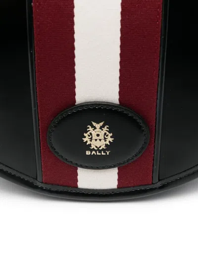 Bally 'crossbody Bag' Striped Design Adjustable Strap In Black