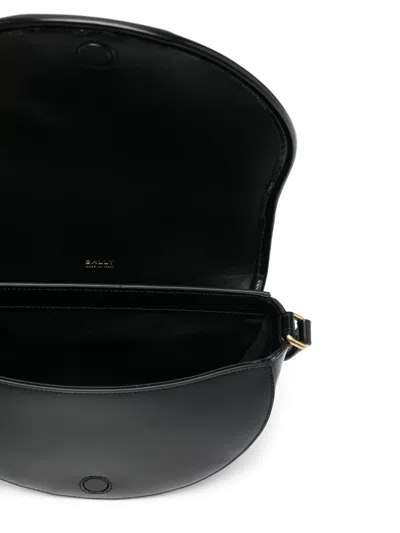 Bally 'crossbody Bag' Striped Design Adjustable Strap In Black