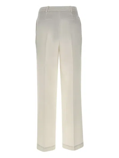 Eleventy White Cotton Lycra Stretch Trousers In White