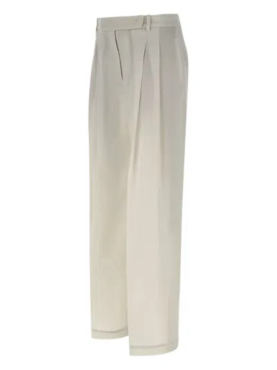 Eleventy White Cotton Lycra Stretch Trousers In White