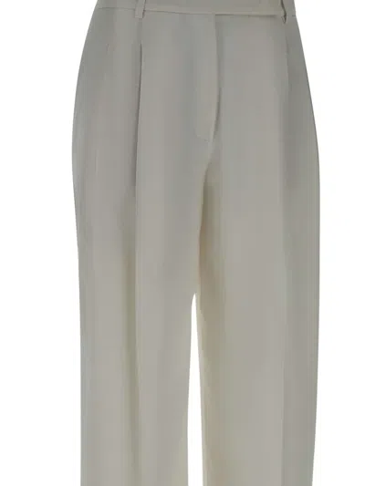 Eleventy White Cotton Lycra Stretch Trousers In White