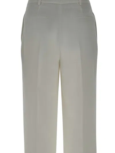 Eleventy White Cotton Lycra Stretch Trousers In White