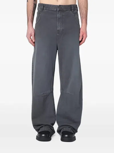 Entire Studios Washed Grey Denim Trousers In Grey