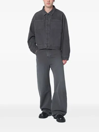 Entire Studios Washed Grey Denim Trousers In Grey