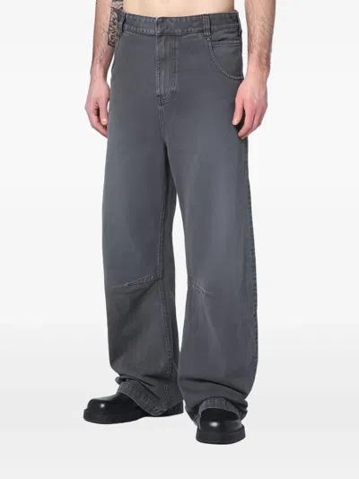 Entire Studios Washed Grey Denim Trousers In Grey