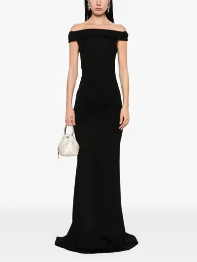 Moos Studio Off-shoulder Maxi Dress In Black